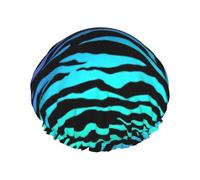Bonnet de douche pour femme avec imprimé zèbre et rayures violettes, bleu, vert, camouflage, léger, réutilisable, doux, double couche, étanche, étanche.