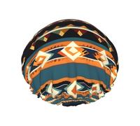 Bonnet de douche pour femme avec motif amérindien, léger, réutilisable, doux, double couche, étanche, étanche.
