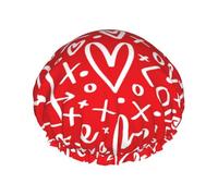 Bonnet de Douche pour Femme Cœurs et flèches rouges Bonnet de Bain pour | Rutschfest Shower Cap Stilvoll für Hotel lockiges Haar