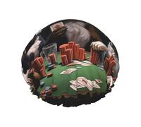 Bonnet de douche pour femme - Double couche - Épais - Réutilisable - Imperméable - Avec bande élastique - Lavable - Pour homme et femme - Spa et salon