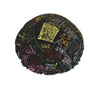 Bonnet de douche pour femme - Formule mathématique - Réutilisable - Imperméable - Lavable - Bande élastique - Double couche - Bonnet de bain pour homme et femme - Spa et salon