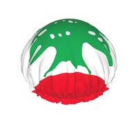 Bonnet de douche pour femme, imprimé drapeau du Liban, grande bande élastique lavable