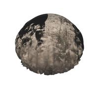Bonnet de douche pour femme - Imprimé « Eat in the Grass » - Double couche - Imperméable - Réutilisable - Élastique - Pour femme - Spa - Salon de bain