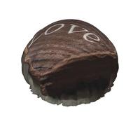 Bonnet de douche pour femme « Love Is Written on It » - Réutilisable - Imperméable - Lavable - Bande élastique - Double couche - Bonnet de bain pour homme et femme - Spa et salon