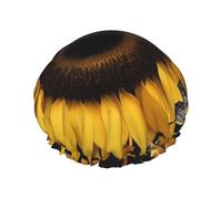 Bonnet de douche pour femme - Motif papillon et tournesol - Réutilisable - Imperméable - Lavable - Bande élastique - Double couche - Bonnet de bain pour homme et femme - Pour spa et salon