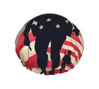 Bonnet de douche pour femme réutilisable et imperméable à séchage rapide Motif soldats militaires américains