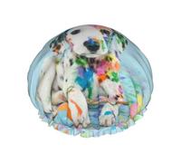 Bonnet de douche pour femme réutilisable et imperméable avec bande élastique double couche