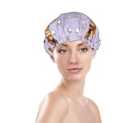 Bonnet de douche pour femme, réutilisable, imperméable, double couche, bande élastique, bonnet de bain pour cheveux longs, berger allemand, bonnet de cheveux pour la douche