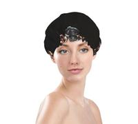 Bonnet de douche pour femme, réutilisable, imperméable, double couche, bande élastique, bonnet de bain pour cheveux longs, bonnet de bain ludique pour bébé hippopotame