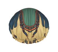 Bonnet de douche pour femme - Scarabée égyptien - Réutilisable - Imperméable - Lavable - Bande élastique - Double couche - Bonnet de bain pour homme et femme - Spa et salon
