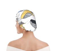 Bonnet de douche pour femmes et hommes UK réutilisable imperméable avec élastique imprimé Baleines Animal baleine