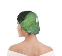 Bonnet de douche pour femmes et hommes UK réutilisable imperméable avec élastique imprimé Bedlington Terrier Chiens drôles Chiens à fourrure Animaux de compagnie