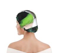 Bonnet de douche pour femmes et hommes UK réutilisable imperméable avec élastique imprimé Bichon frisé Bokeh Animaux de compagnie Chiens Parc Chiens blancs