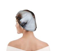 Bonnet de douche pour femmes et hommes UK réutilisable imperméable avec élastique imprimé Cavalier King Charles Spaniel mignon