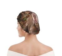 Bonnet de douche pour femmes et hommes UK réutilisable imperméable avec élastique imprimé Chiot bouledogue américain