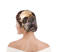 Bonnet de douche pour femmes et hommes UK réutilisable imperméable avec élastique imprimé Chiots bouledogues français Mall Brown Little Dogs
