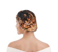 Bonnet de douche pour femmes et hommes UK réutilisable imperméable avec élastique imprimé Chiots Cavalier King Charles Spaniel d'automne