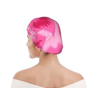 Bonnet de douche pour femmes et hommes UK réutilisable imperméable avec élastique imprimé Cœurs dessinés à la main de style ethnique