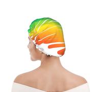 Bonnet de douche pour femmes et hommes UK réutilisable imperméable avec élastique imprimé Ensemble de drapeaux colorés pour le concept Gay Pride LGBT
