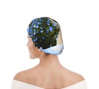 Bonnet de douche pour femmes et hommes UK réutilisable imperméable avec élastique imprimé Gros plan sur le Shih Tzu