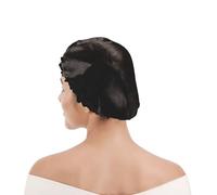 Bonnet de douche pour femmes et hommes UK réutilisable imperméable avec élastique imprimé Labrador noir adopté curieux