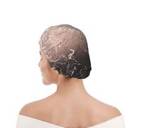 Bonnet de douche pour femmes et hommes UK réutilisable imperméable avec élastique imprimé Moderne Or Rose Noir Marbre Rose Paillettes