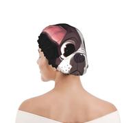Bonnet de douche pour femmes et hommes UK réutilisable imperméable avec élastique imprimé Nature du Boston Terrier