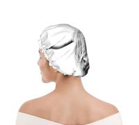 Bonnet de douche pour femmes et hommes UK réutilisable imperméable avec élastique imprimé Portrait d'une vache des Highlands