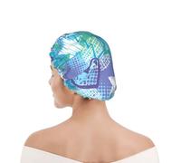 Bonnet de douche pour femmes et hommes UK réutilisable imperméable avec élastique imprimé Rock Stars Flash