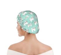 Bonnet de douche pour femmes et hommes UK réutilisable imperméable avec élastique imprimé Shih Tzu
