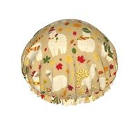 Bonnet de douche pour la douche - Bonnet de douche d'automne à double couche réutilisable et imperméable pour femme avec doublure en PEVA et corde élastique
