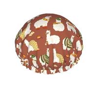 Bonnet de douche pour la douche - Bonnet de douche d'automne double couche réutilisable et imperméable pour femme avec doublure en PEVA et corde élastique