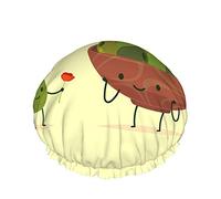 Bonnet de douche pour la Saint-Valentin, citation drôle de calembour romantique Olive You Bonnets de bain imperméables à double couche parfaits pour toutes les longueurs et épaisseurs de cheveux