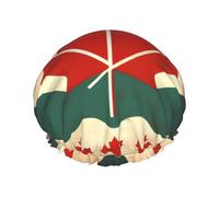 Bonnet de douche rétro imprimé drapeau du Canada pour femme, léger, réutilisable, doux, double couche, étanche, étanche.