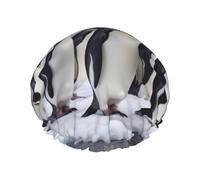 Bonnet de douche réutilisable à double couche avec bande élastique imperméable pour femme Motif pingouins de l'Antarctique