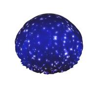 Bonnet de douche réutilisable à double couche avec imprimé étoiles brillantes, garde les cheveux secs, s'adapte à toutes les têtes