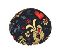 Bonnet de douche réutilisable à motifs magnifiques et nobles - bonnet de douche double couche imperméable, élastique et respectueux de l'environnement pour un usage quotidien