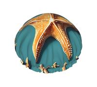 Bonnet de douche réutilisable avec doublure élastique pour toutes les longueurs de cheveux Motif étoiles de mer