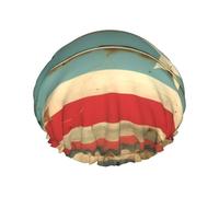 Bonnet de douche réutilisable avec drapeau de Porto Rico, double couche pour les cheveux non mouillés, grande taille pour toutes les longueurs de cheveux