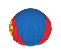 Bonnet de douche réutilisable avec drapeau mongol pour femme, double couche imperméable, essentiels pour le traitement des cheveux