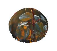 Bonnet de douche réutilisable avec imprimé de roses en fleurs - Grand bonnet de douche pour tresses de cheveux longs