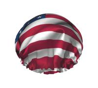Bonnet de douche réutilisable avec imprimé drapeau américain 2 - Grand bonnet de douche pour tresses de cheveux longs