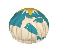 Bonnet de douche réutilisable avec motif carte des Bahamas avec les îles - Pour homme et femme - Séchage rapide