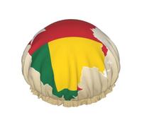 Bonnet de douche réutilisable avec motif carte du Togo avec une étoile blanche - Grand bonnet de douche pour homme - Séchage rapide - Soin des cheveux longs et courts - Pour enfants