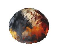Bonnet de douche réutilisable Brave Wolf in Flames - bonnet de douche double couche imperméable, élastique et respectueux de l'environnement pour un usage quotidien