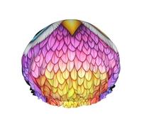 Bonnet de douche réutilisable coloré et mignon en forme de hibou - bonnet de douche double couche imperméable, élastique et respectueux de l'environnement pour un usage quotidien