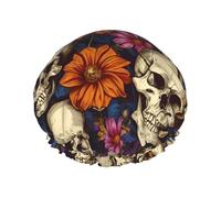 Bonnet de douche réutilisable crâne pour femme, double couche imperméable à l'eau, un essentiel pour les soins capillaires