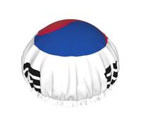 Bonnet de douche réutilisable drapeau de la République de Corée pour femmes, double couche imperméable à l'eau, un must pour les soins capillaires