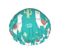 Bonnet de douche réutilisable en alpaga indien, double couche, bonnet de douche non mouillant, grande taille pour toutes les longueurs de cheveux
