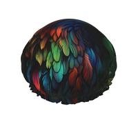 Bonnet de douche réutilisable en forme de hibou coloré sérieux - bonnet de douche double couche imperméable, élastique, respectueux de l'environnement pour un usage quotidien
